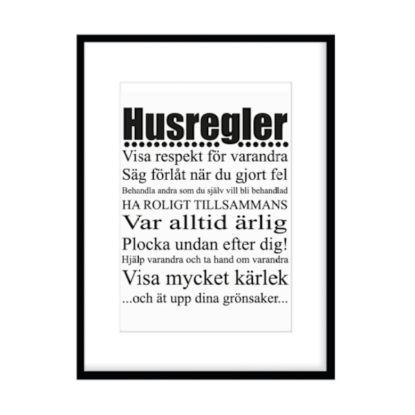 Poster Husregler  A4