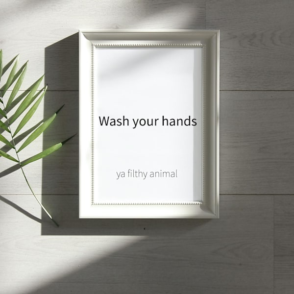 Wash your hands a4 rolig poster
