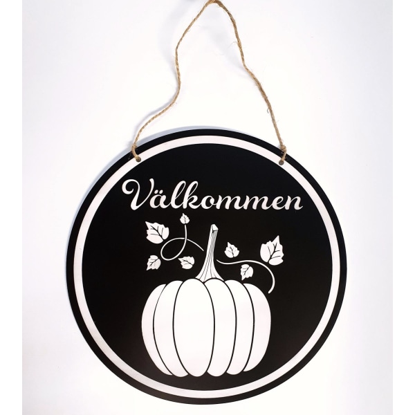 Välkommen pumpa graverad skylt höst