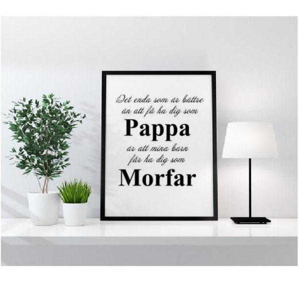 Poster Pappa - Morfar a4 julklapp fars dag