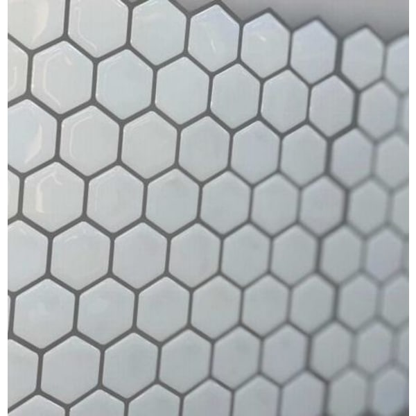 Vit hexagon Självhäftande 3D-dekor