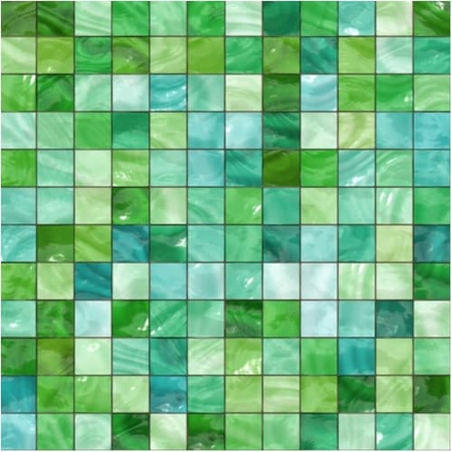 Grön glasmosaik Kakeldekor 15x15 cm blank 12-pack