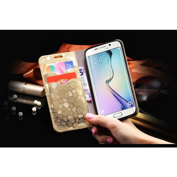 Samsung Galaxy S6 Edge PU läder Silver