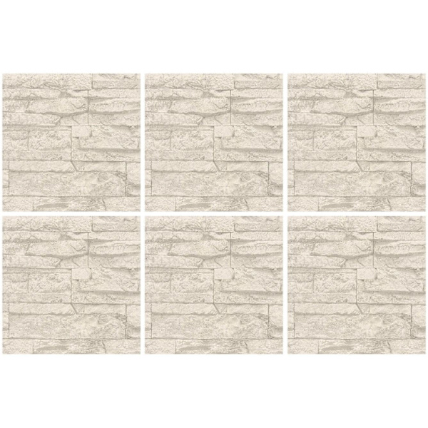 Vit beige stenmur kakeldekor 12-pack