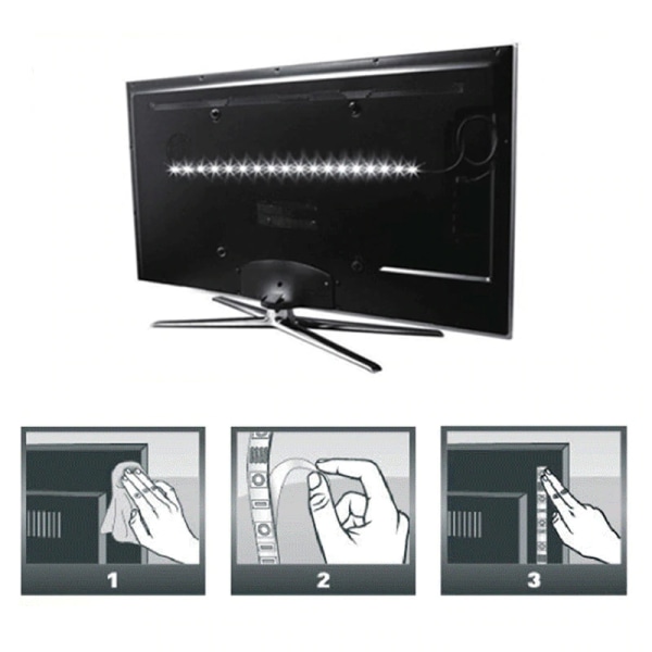 Ledslinga för USB RGB Fjärrkontroll LED 1 meter TV