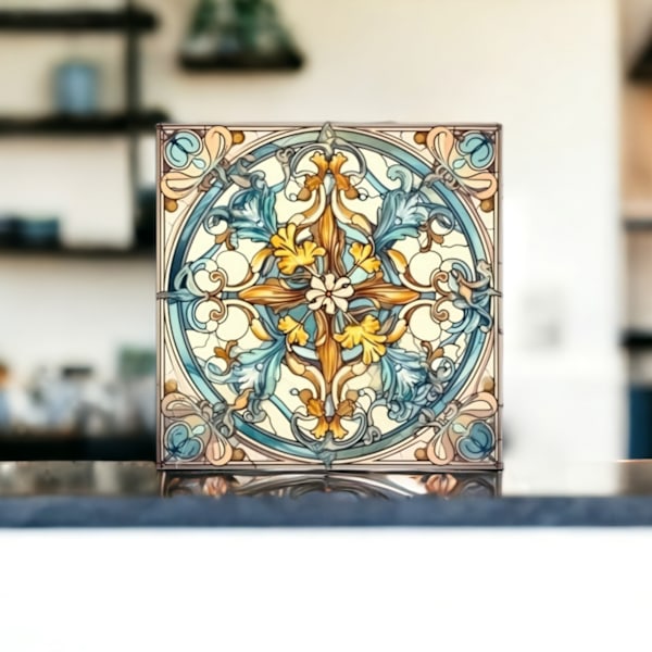 Art nouveau modell 3 självhäftande kakeldekor 30st