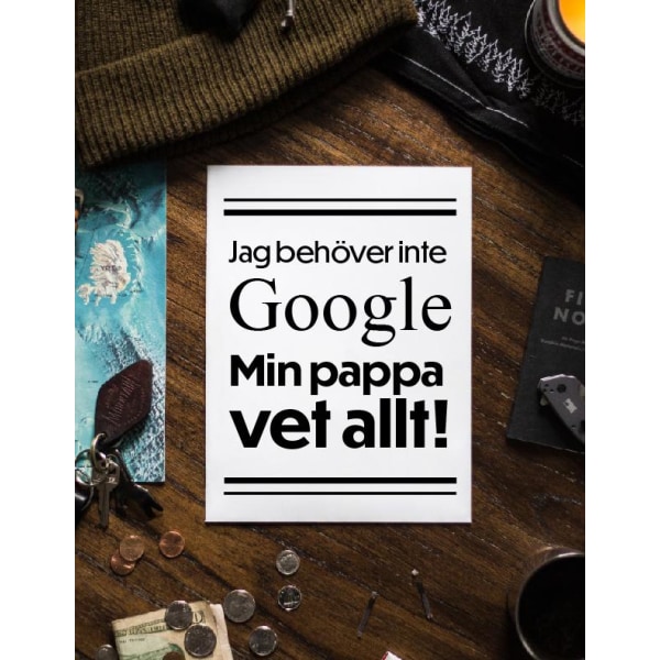 Jag behöver inte google poster a4 fars dag