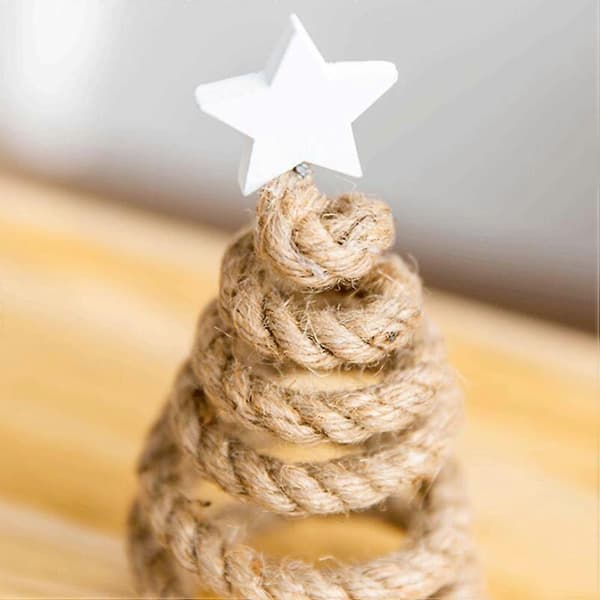 Julepynt Mini Juletræ til dekoration Khaki Hampereb (Peng)