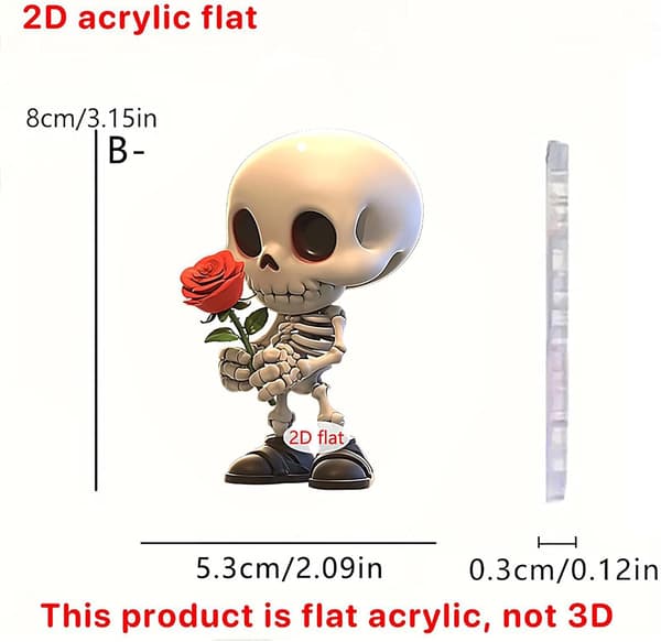 Akryylilaastitarvikkeet Riipus 2D Halloween Pääkallo (Pe)