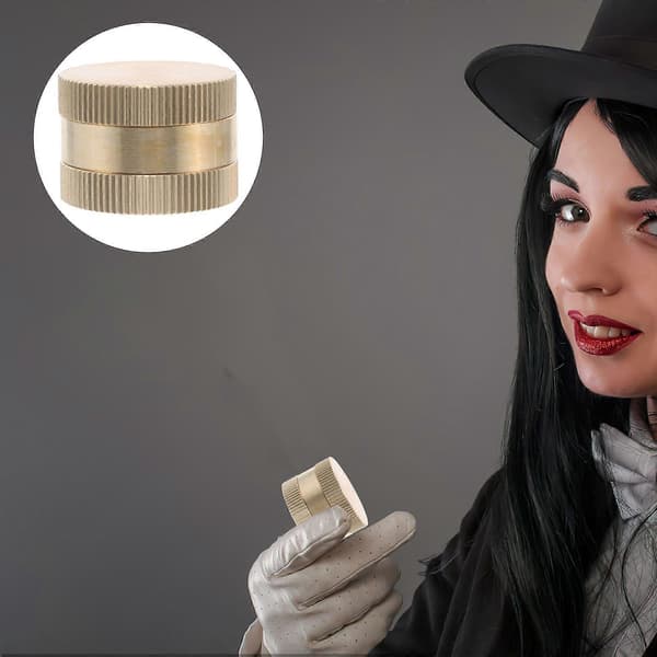 Golden Coin Magic Prop Dynamic Coin Appear Box för trollerishower Ten Pence (Peng)