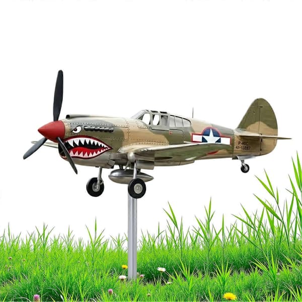 Hajmund Vindfløj Krigsfly Have Vindspinner Skulptur (Peng)