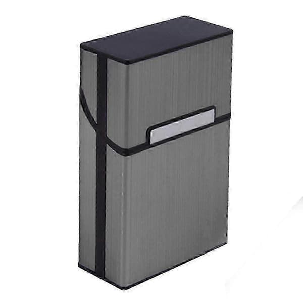 2025 2 stk. letvægts cigaretetui, grå sølv aluminium cigaretæskeholder (Peng)
