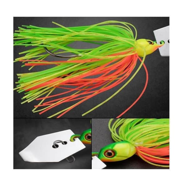5-delt geddeagnssæt, spinnerbaits, fiskende chatter jig-hoveder, til ørred, aborre, gedde (Pe)