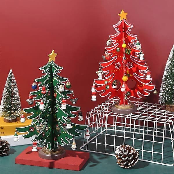 Julepynt julepynt DIY-pynt træ sceneopsætning grøn 24 cm (Peng)