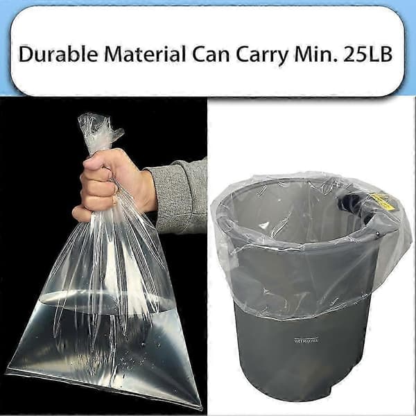 100 st. platta PE-dammsugarpåsar kompatibla med VS100 VS101 VS100C MessMaster bärbar våt- och torrdammsugare tillbehör (Peng) Transparent