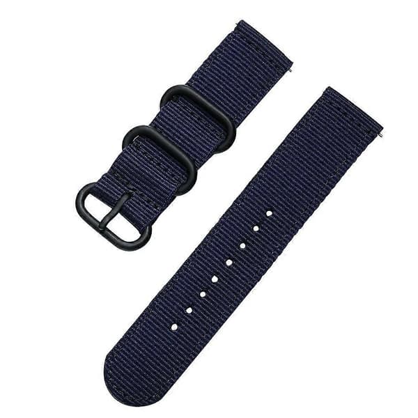 Til Garmin Venu 2S/Vivoactive 4S 18mm Nylon Urrem med tre kraftige spænder - Udskiftningsrem (Peng)