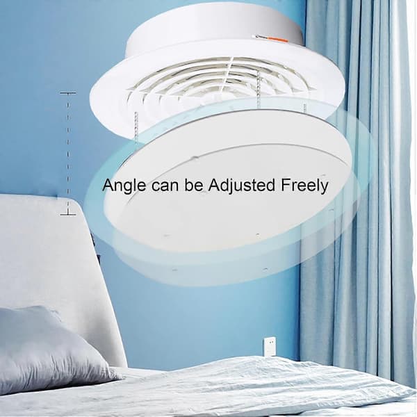 Luftkonditioneringsdeflektor för centrala enheter, universellt takventilskydd, justerbart luftflöde, rund vit 35 cm (Peng)