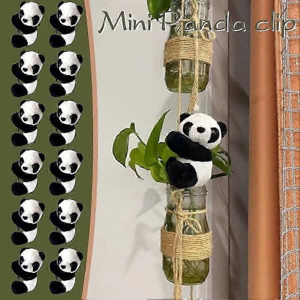 Sød Panda Dukke Plys Mini Pottet Muppets Klemme Tilbehør Gardin (Peng) 6pcs