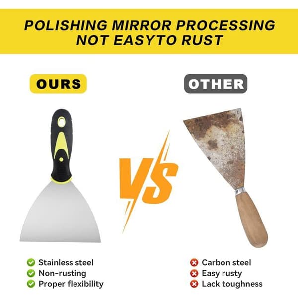 Putsspatlar - Set om 4, Rostfritt stål, DIY spackelspade - Nonely spackelspade (Pe)