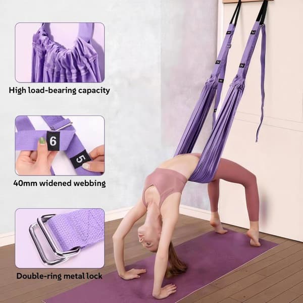 Luft Yoga Rem Polyester Bomuld, Stræk Hammock med Anker til Ballet Pilates Gymnastik Ingen (Pe)