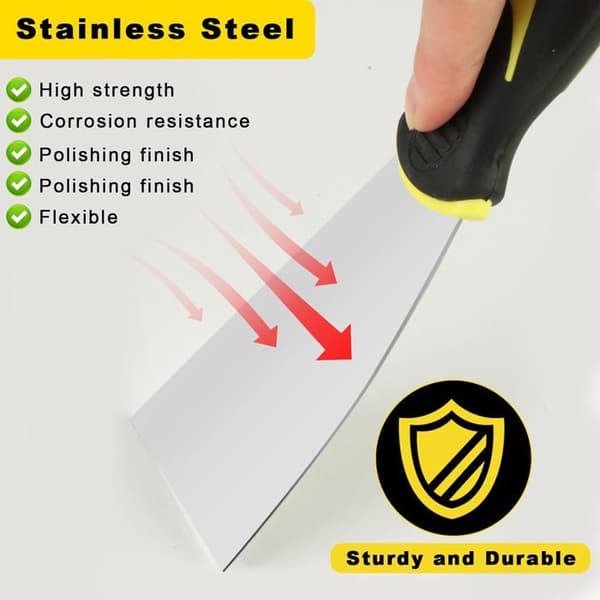 Putsspatlar - Set om 4, Rostfritt stål, DIY spackelspade - Nonely spackelspade (Pe)