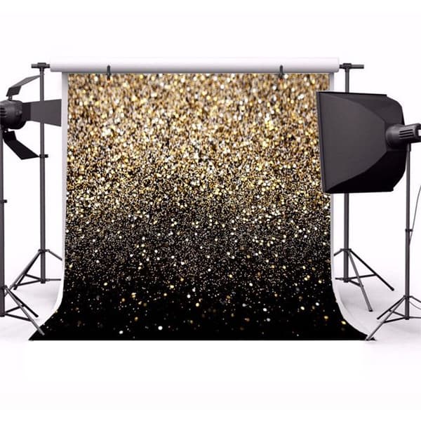 Fotobaggrund, vinyl, 1,5 x 2,1 m, guld/sort etiket (Pe)