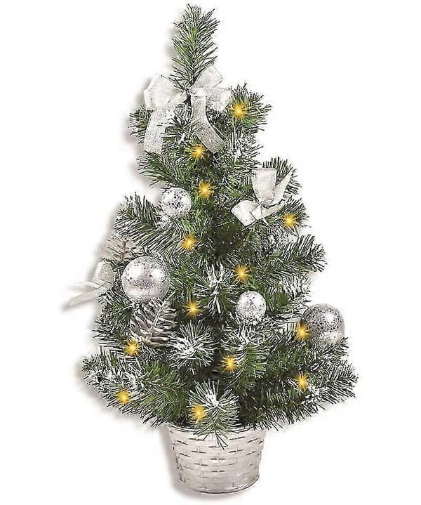 Juldekoration - Dekorerad julgran 20 cm med öglor och kulor (Peng)