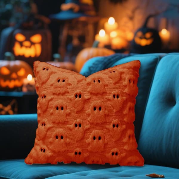 Halloween Spökmönster Kuddfodral 45x45cm (Pe)