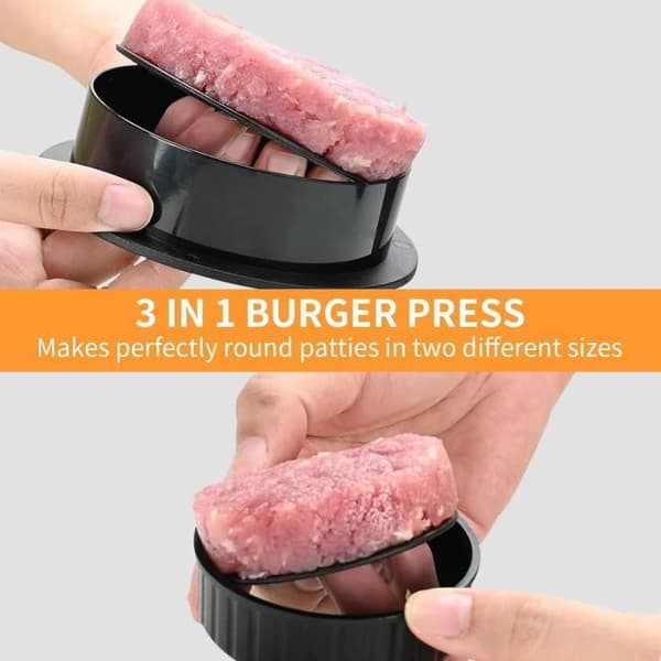 Hamburgerpress - ZGEER - 3 i 1 - Non-stick - ABS-plast - Svart (Pe)