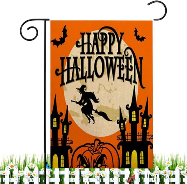 Halloween Pumpa Häxa Banner 30x45cm Dubbelsidig (Pe)