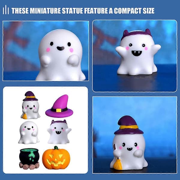 Assorterede farver harpiks Halloween-miniaturer til dekoration 18 stk. (Peng)