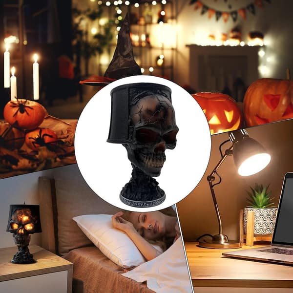 Gotisk Halloween-dödskallelampa USB-driven 20x12x12cm (Pe)