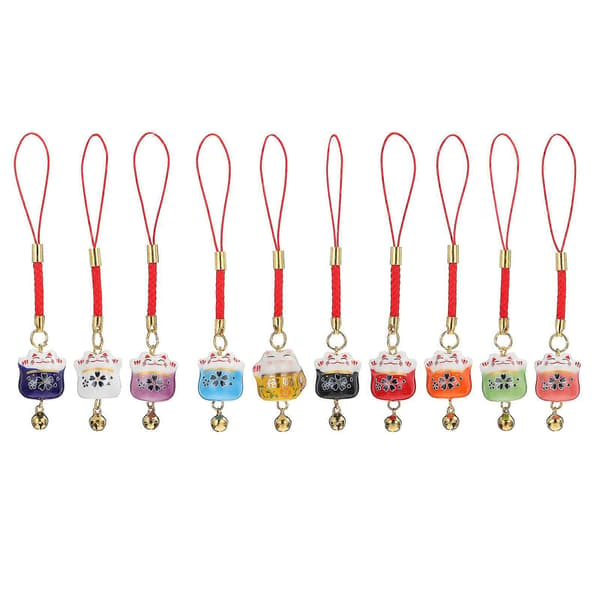 Lyckobringande hängande dekoration Fortune Cat mobilberlock 10-pack (Peng)