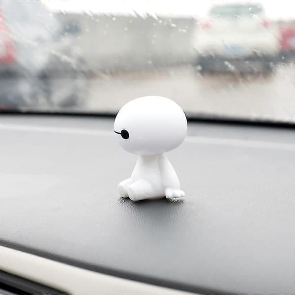 Söt Baymax Robot Nickande Docka Bilinredningsdekorationer (PE)
