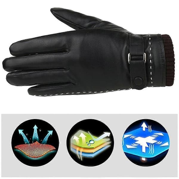 Vedenpitävät PU-kosketusnäyttökäsineet naisille, mustat (Peng)