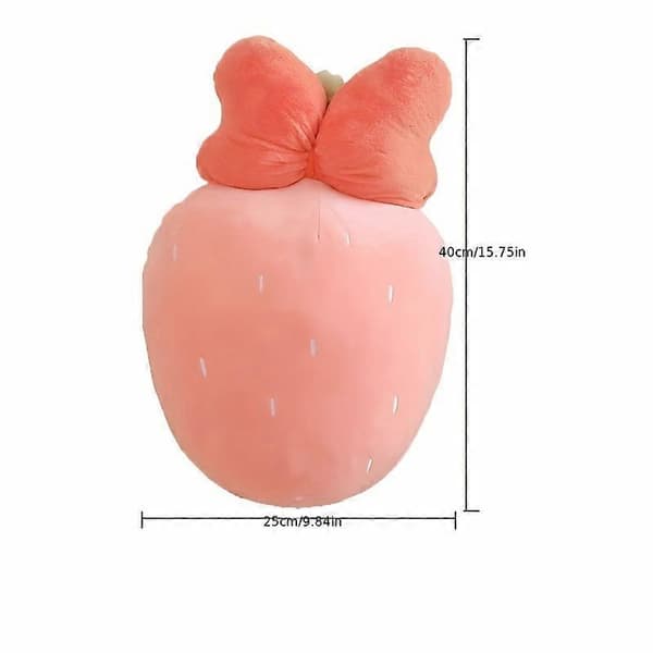 Simuloitu rusetti mansikka tyyny pehmolelu suuri rättinukke kodinsisustuslahja (Peng) pink