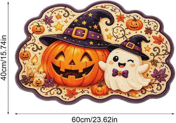 Gotisk Halloween-dörrmatta, halkfri, säsongsdesign, 45x76 cm, 2-pack (Pe)