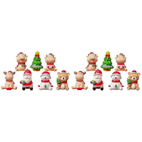 2026 Velegnet assorteret farve harpiks juledekoration miniature til pynt 2 sæt (Peng)