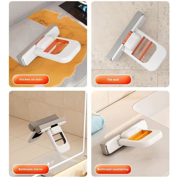 Mini foldbar bordmoppe, svamperengøringsværktøj, minimoppe til aftørring af køkkenborde og badeværelser (Peng)