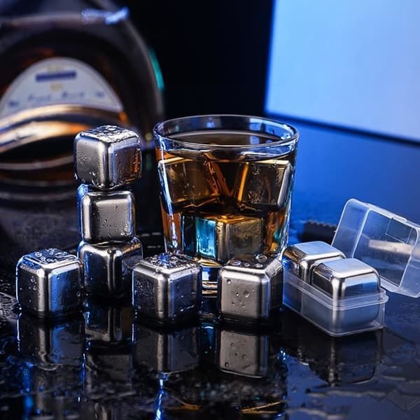 Frysta isbitar, YSTP fyrkantiga isbitar, set med återanvändbara whiskyisbitsformar (Pe)