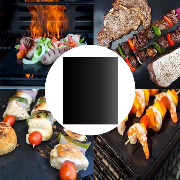 5 stk. Grillplader Non-stick Vindskærm BBQ Måtte Genanvendelige Plader til Elektriske Gasgriller Varmeelement (Pe)