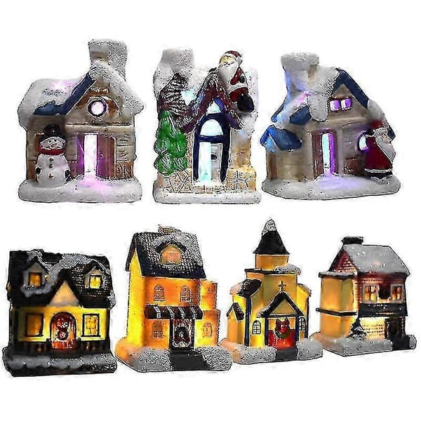 Julby med LED-belysning snöhus juldekoration (Peng)