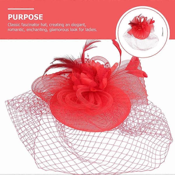 Fascinator-hatt cocktailhåraccessoar för kvinnor och flickor bröllop teparty (Peng)