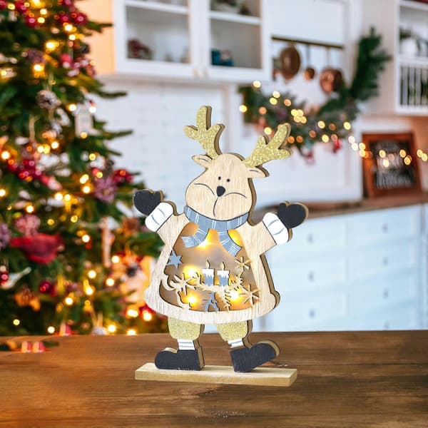 LED Træ Juleborddekoration Feriebutik Vinduespynt (Pingvin) Elk