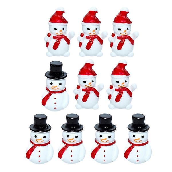 Resin Snemand Dukker Miniature Figurer til Julepynt 20 stk. Assorterede Farver (Peng)