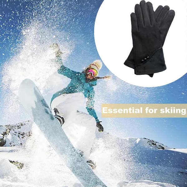 Varma vinterhandskar för dam med pekskärmsfunktion, mockaimitation för höst och vinter (Peng)