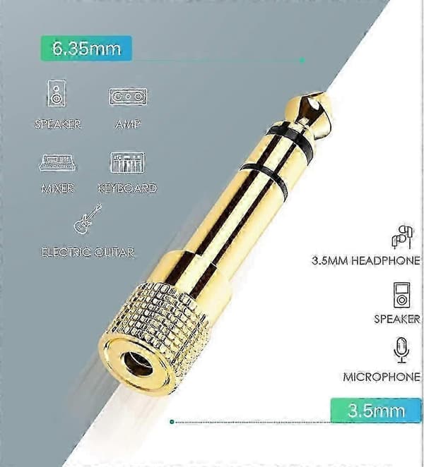Hörlursadapter 3,5 mm hona till 6,35 mm hane (PE)