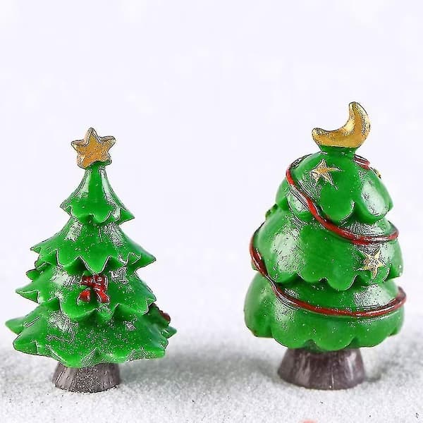 Miniatyr-julgransset för DIY-älvträdgård och dockhusdekoration, jul (Peng)