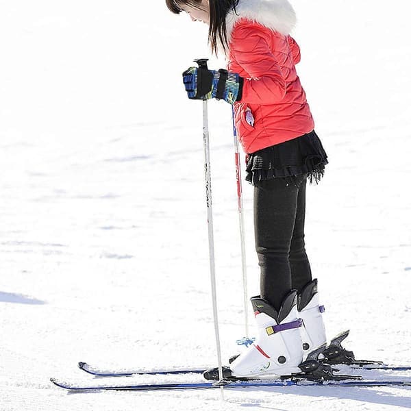 Vandtætte skihandsker til børn, 1 par termiske handsker med fuld finger, sort (Peng)