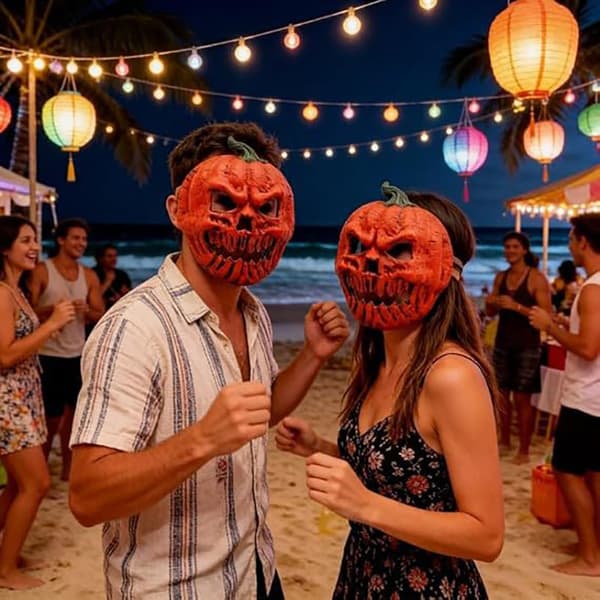 Kurpitsa Halloween-naamio lavastusesitykseen (Pe)